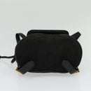 Salvatore Ferragamo Vala Vala Backpack Suede Black Gold Auth 133755-9