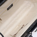 Salvatore Ferragamo Gancini Hand Bag Leather Wicker Black Silver Auth 133756-10