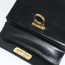 Salvatore Ferragamo Gancini Hand Bag Leather 2way Black Gold Auth 133757-20