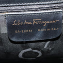 Salvatore Ferragamo Gancini Hand Bag Leather 2way Black Gold Auth 133757-10