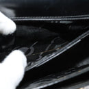 Salvatore Ferragamo Gancini Hand Bag Leather 2way Black Gold Auth 133757-24