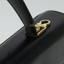 Salvatore Ferragamo Gancini Hand Bag Leather 2way Black Gold Auth 133757-8