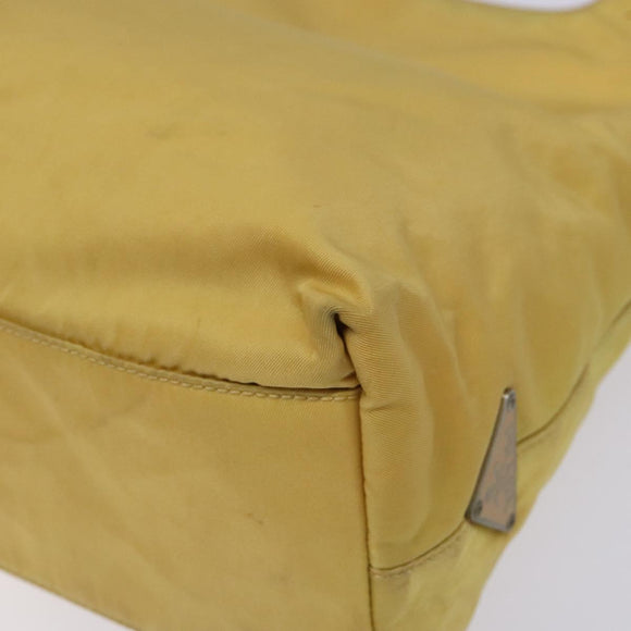 PRADA Shoulder Bag Nylon Plastic Yellow Silver Auth 133760