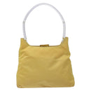 PRADA Shoulder Bag Nylon Plastic Yellow Silver Auth 133760-2