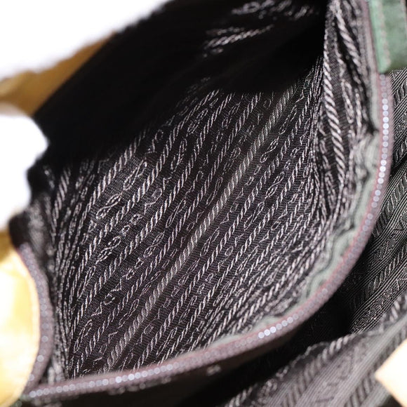 PRADA Shoulder Bag Nylon Plastic Yellow Silver Auth 133760