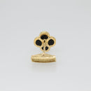 Van Cleef & Arpels Vintage Alhan Cuffs 18K Gold Tone Black Auth 133768M-10