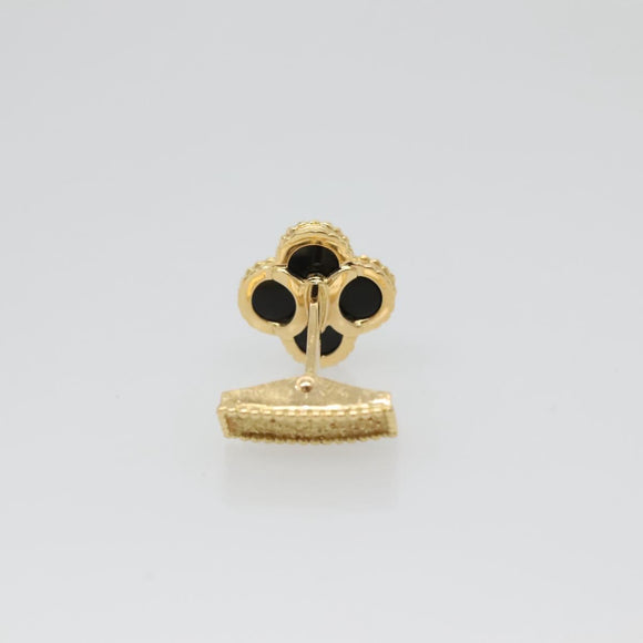 Van Cleef & Arpels Vintage Alhan Cuffs 18K Gold Tone Black Auth 133768M