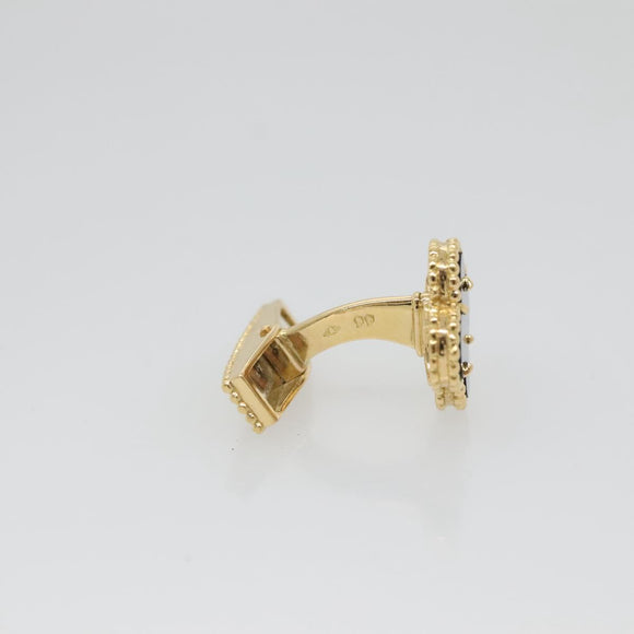 Van Cleef & Arpels Vintage Alhan Cuffs 18K Gold Tone Black Auth 133768M