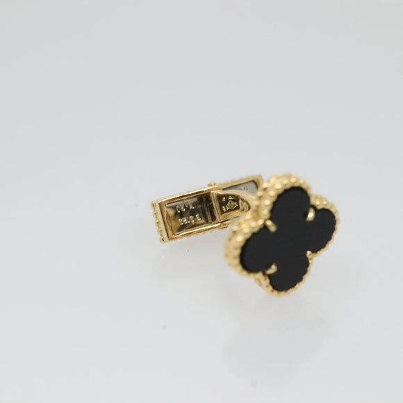 Van Cleef & Arpels Vintage Alhan Cuffs 18K Gold Tone Black Auth 133768M