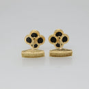Van Cleef & Arpels Vintage Alhan Cuffs 18K Gold Tone Black Auth 133768SM-3