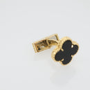 Van Cleef & Arpels Vintage Alhan Cuffs 18K Gold Tone Black Auth 133768SM-7