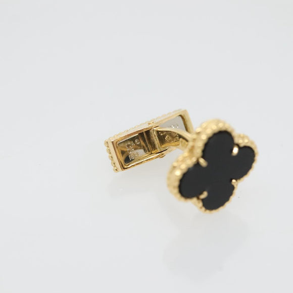 Van Cleef & Arpels Vintage Alhan Cuffs 18K Gold Tone Black Auth 133768SM