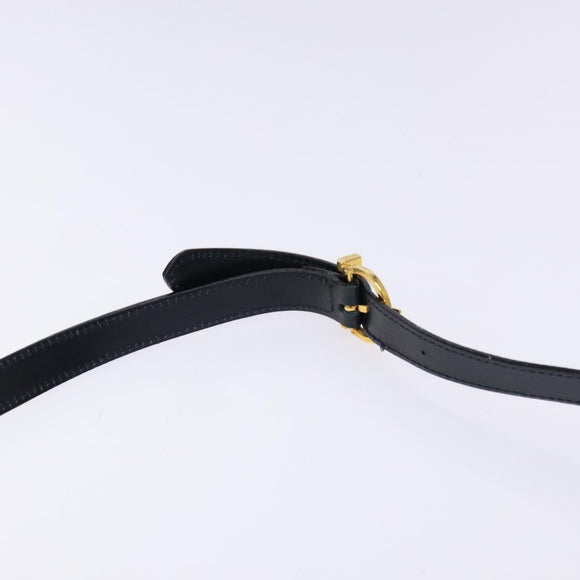 Salvatore Ferragamo Gancini Hand Bag Leather 2way Navy Gold Auth 133776