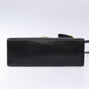 Salvatore Ferragamo Gancini Hand Bag Leather 2way Navy Gold Auth 133776-12