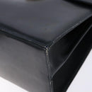 Salvatore Ferragamo Gancini Hand Bag Leather 2way Navy Gold Auth 133776-13