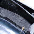 Salvatore Ferragamo Gancini Hand Bag Leather 2way Navy Gold Auth 133776-21