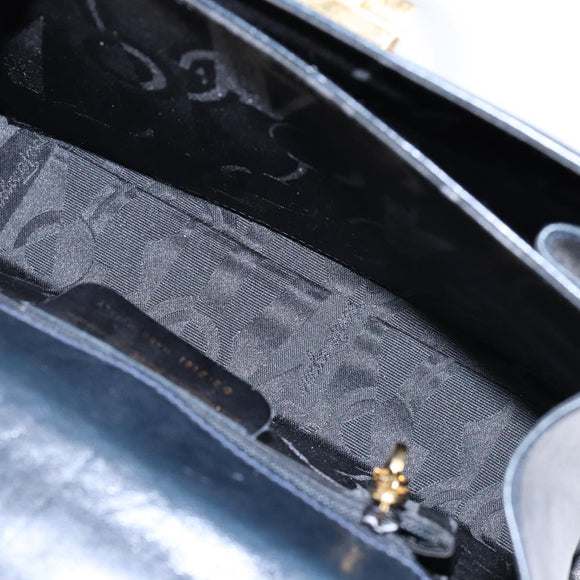 Salvatore Ferragamo Gancini Hand Bag Leather 2way Navy Gold Auth 133776