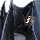 Salvatore Ferragamo Gancini Hand Bag Leather 2way Navy Gold Auth 133776-23