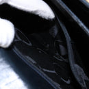 Salvatore Ferragamo Gancini Hand Bag Leather 2way Navy Gold Auth 133776-25