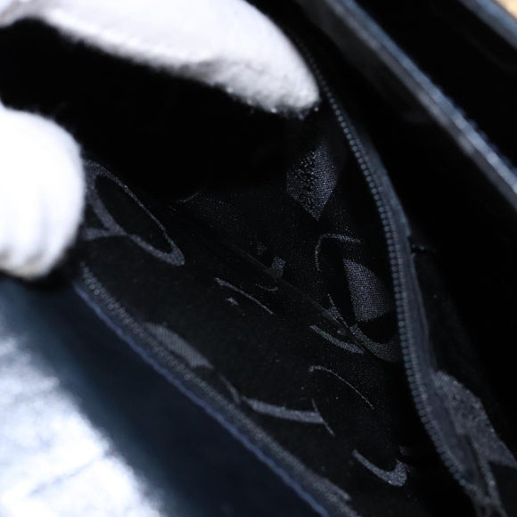 Salvatore Ferragamo Gancini Hand Bag Leather 2way Navy Gold Auth 133776