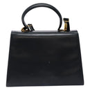 Salvatore Ferragamo Gancini Hand Bag Leather 2way Navy Gold Auth 133776-3