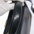 Salvatore Ferragamo Gancini Hand Bag Leather 2way Navy Gold Auth 133776-9