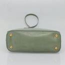 PRADA Galleria Hand Bag Safiano leather 2way Gold Light green Auth 133778-7