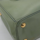 PRADA Galleria Hand Bag Safiano leather 2way Gold Light green Auth 133778-17