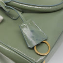 PRADA Galleria Hand Bag Safiano leather 2way Gold Light green Auth 133778-10