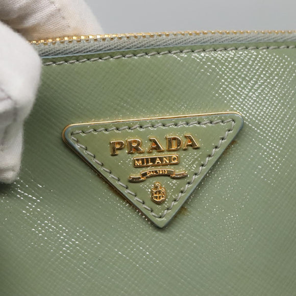 PRADA Galleria Hand Bag Safiano leather 2way Gold Light green Auth 133778