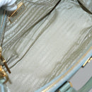PRADA Galleria Hand Bag Safiano leather 2way Gold Light green Auth 133778-11