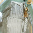 PRADA Galleria Hand Bag Safiano leather 2way Gold Light green Auth 133778-24