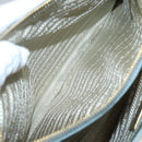 PRADA Galleria Hand Bag Safiano leather 2way Gold Light green Auth 133778-27