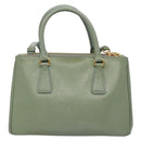PRADA Galleria Hand Bag Safiano leather 2way Gold Light green Auth 133778-2