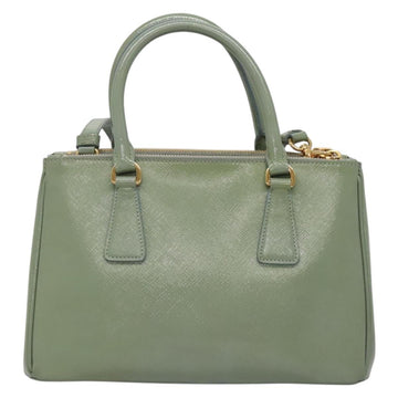PRADA Galleria Hand Bag Safiano leather 2way Gold Light green Auth 133778 - 0