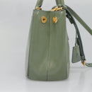 PRADA Galleria Hand Bag Safiano leather 2way Gold Light green Auth 133778-3