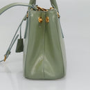 PRADA Galleria Hand Bag Safiano leather 2way Gold Light green Auth 133778-4