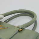 PRADA Galleria Hand Bag Safiano leather 2way Gold Light green Auth 133778-14