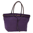 PRADA Tote Bag Nylon Purple Gold Auth 133783-1