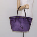 PRADA Tote Bag Nylon Purple Gold Auth 133783-24