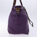 PRADA Tote Bag Nylon Purple Gold Auth 133783-3