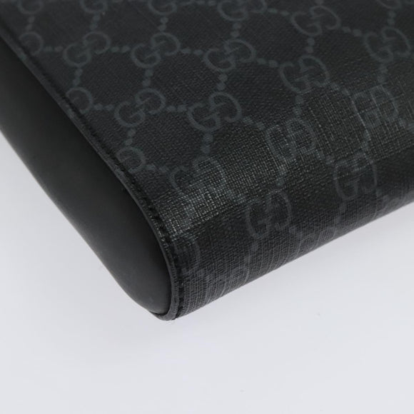 GUCCI GG Supreme Sherry Line Shoulder Bag PVC Black Red Navy 523599 Auth 133793