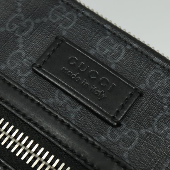 GUCCI GG Supreme Sherry Line Shoulder Bag PVC Black Red Navy 523599 Auth 133793