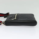 GUCCI GG Supreme Sherry Line Shoulder Bag PVC Black Red Navy 523599 Auth 133793-4