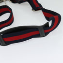 GUCCI GG Supreme Sherry Line Shoulder Bag PVC Black Red Navy 523599 Auth 133793-7