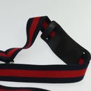 GUCCI GG Supreme Sherry Line Shoulder Bag PVC Black Red Navy 523599 Auth 133793-8