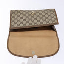 GUCCI GG Supreme Web Sherry Line Clutch Bag PVC Beige Gold 89 01 030 Auth 133814-14