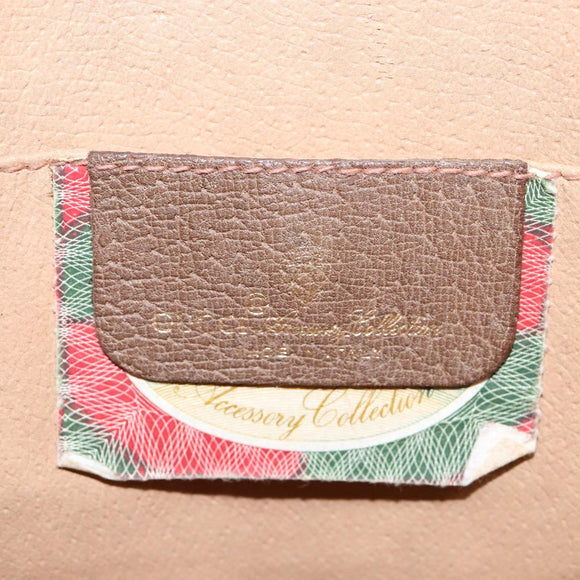 GUCCI GG Supreme Web Sherry Line Clutch Bag PVC Beige Gold 89 01 030 Auth 133814