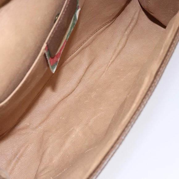 GUCCI GG Supreme Web Sherry Line Clutch Bag PVC Beige Gold 89 01 030 Auth 133814