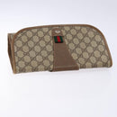 GUCCI GG Supreme Web Sherry Line Clutch Bag PVC Beige Gold 89 01 030 Auth 133814-6